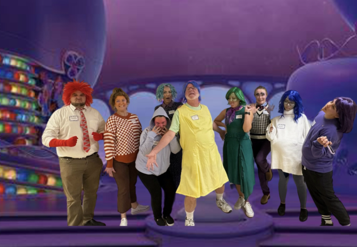 SHC Counseling Team in their Halloween costumes inspired by the Inside Out media franchise. (Provided by Ms. Macmillan)